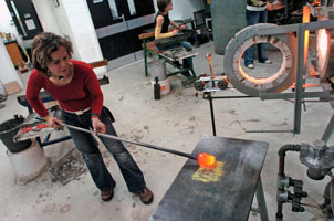 Student at work in the Hot Shop